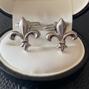 David Donahue- Sterling Silver Fleur De Lis Cuff Links